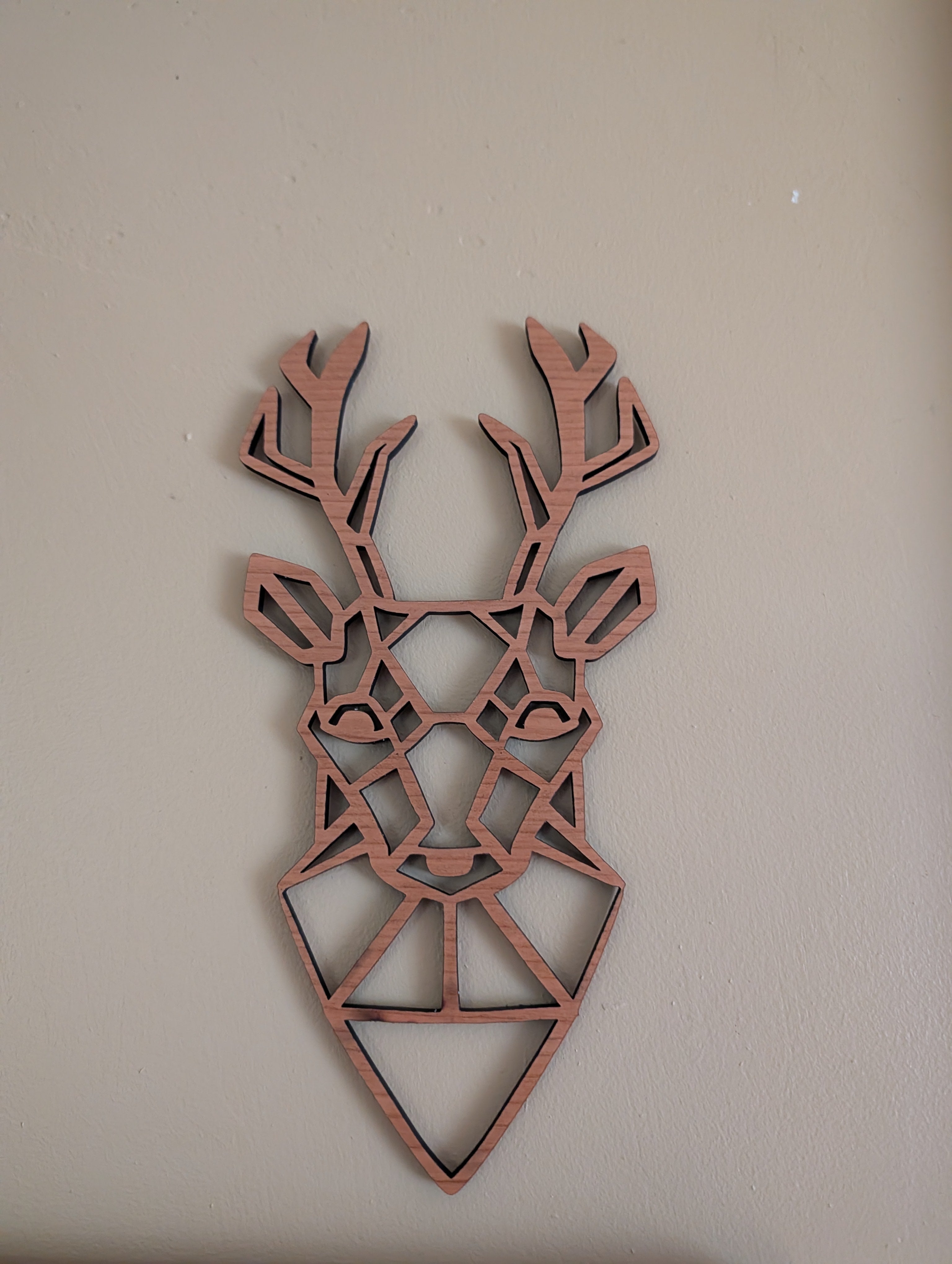 Geometric Wood Deer Wall Hanging