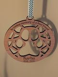 Engraved Wood Pet Memorial Ornament