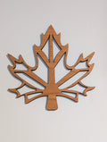Wooden Maple Leaf with Lattice Cutouts